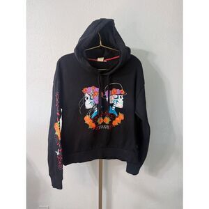 Vans-Dia de los Muertos Black Hoodie- small- slight crop